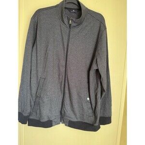 Hart Schaffner Marx Full Zip Jacket Herringbone Pattern Gray XL